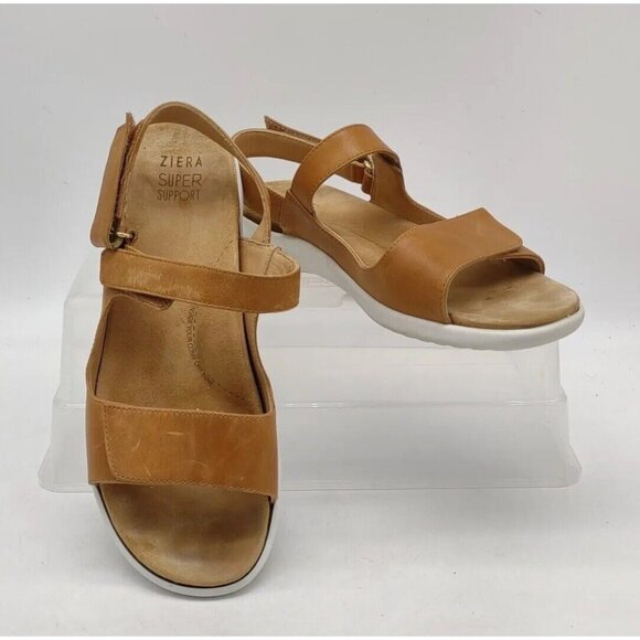 Ziera Benji Strappy Adjustable Light Brown Women's Comfort Sandals Size 40 - Picture 1 of 13